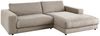 KAWOLA Sofa MADELINE Ecksofa Cord taupe Longchair rechts 85 x 190 x 270 cm Bild 2