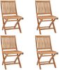 vidaXL Klappbare Gartenstühle mit Kissen 4 Stk. Massivholz Teak 3072822 Bild 3