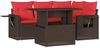 vidaXL 5-teiliges Gartensofa-Set mit Kissen, braun, Polyrattan 3267884 Bild 2