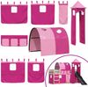 vidaXL Etagenbett mit Rutsche und Gardinen Rosa 90x190 cm 3284181 Bild 5