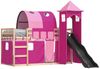 vidaXL Etagenbett mit Rutsche und Gardinen Rosa 90x190 cm 3284181 Bild 4