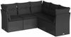 vidaXL 5-tlg. Garten-Sofagarnitur mit Kissen Schwarz Poly Rattan 3217615 Bild 2