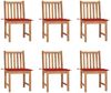 vidaXL Gartenstühle 6 Stk. mit Kissen Massivholz Teak 3073121 Bild 1