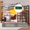 Novelux Metall Hochbett 140x200 cm mit Schreibtisch, Schrank & Treppenregal - Multifunktionales Eisenbett Schwarz, inkl, LED-Lichtleiste und Steckdose Bild 4