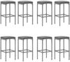 vidaXL 9-tlg. Gartenbar-Set mit Kissen Grau Poly Rattan 3187624 Bild 4