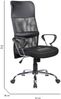 Dmora Stuhl mit Rädern Ateleta, Präsidentensessel mit Armlehnen, Ergonomischer Bürostuhl, 56x61h111/121 cm, Schwarz Bild 3
