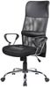 Dmora Stuhl mit Rädern Ateleta, Präsidentensessel mit Armlehnen, Ergonomischer Bürostuhl, 56x61h111/121 cm, Schwarz Bild 2