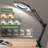 QUBEBU LED Schreibtischlampe Dimmbar Klemmlampe 10x Lupenleuchte Lupenlampe Einstellbar Leselampe, 1 Kits, Dimmbar in 5 Farben, verstellbarer Standfuß, 360° schwenkbar, für Arbeit, Lesen, Hobbys, Nähen, Basteln, Juweliere, Modellbau Bild 3