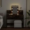 vidaXL Schminktisch mit LED-Beleuchtung Räuchereiche 100x40x130 cm 848203 Bild 3