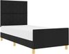 vidaXL Bettgestell mit Kopfteil Schwarz 100 x 200 cm Stoff 3344783 Bild 2