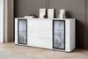 Home affaire Sideboard modernes Design mit Glaseinsätzen und 3 Schubladen, Breite 150 cm (1 St), Grifflose Fronten mit Push-to-Open, höhenverstellbare Einlegeböden Bild 4