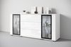 Home affaire Sideboard modernes Design mit Glaseinsätzen und 3 Schubladen, Breite 150 cm (1 St), Grifflose Fronten mit Push-to-Open, höhenverstellbare Einlegeböden Bild 2