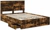 vidaXL Bettrahmen Geräucherte Eiche 160 x 200 cm Ingenieurs Holz 3409444 Bild 5