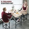 HOMCOM Bargruppe mit 2 Barhocker, rutschfestem Fußpolster, (Set, 3-tlg, Tisch mit 2 Hockern), Hocker unter Tisch schiebbar Bild 4