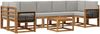 vidaXL Outdoor-Sofagarnitur mit Kissen 6 pcs Natürlich und Hellgrau 3385072 Bild 2