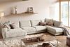 KAWOLA Sofa MADELINE Wohnlandschaft U-Form Cord cremeweiß Longchair links 86 x 224 x 425 cm Bild 2