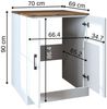 Roomart Waschmaschinenschrank - SERIE ATLANTIC-II- 70 cm breit – Badezimmer Waschmaschinen-Unterschrank – BHT 70×90×69 cm • Weiß-Eiche Bild 5