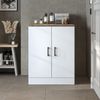 Roomart Waschmaschinenschrank - SERIE ATLANTIC-II- 70 cm breit – Badezimmer Waschmaschinen-Unterschrank – BHT 70×90×69 cm • Weiß-Eiche Bild 3
