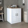 Roomart Waschmaschinenschrank - SERIE ATLANTIC-II- 70 cm breit – Badezimmer Waschmaschinen-Unterschrank – BHT 70×90×69 cm • Weiß-Eiche Bild 2