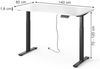 höhenverstellbarer elektrischer Schreibtisch Elevate Schwarz/Weiß 140 x 80 cm 2 Motoren Vicco Bild 2