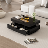 Couchtisch Hochglanz Schwarz mit LED-Beleuchtung & 4 Schubladen - 80x50x36 cm Bild 3