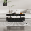 Couchtisch Hochglanz Schwarz mit LED-Beleuchtung & 4 Schubladen - 80x50x36 cm Bild 5