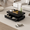 Couchtisch Hochglanz Schwarz mit LED-Beleuchtung & 4 Schubladen - 80x50x36 cm Bild 3