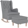 vidaXL Schaukelsessel mit Hocker Hellgrau Stoff 3121272 Bild 3