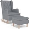 vidaXL Schaukelsessel mit Hocker Hellgrau Stoff 3121272 Bild 2