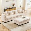 Merax Ecksofa U-förmiges Sofa aus Chenille-Stoff, 1 Teile, Modulares Couch Chenille-Sofa mit 2 abnehmbarem Fußhocker und 6 Kissen Bild 3