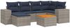 vidaXL 7-teiliges Gartensofa-Set mit Kissen, grau, Polyrattan 3225550 Bild 2