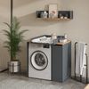 Waschmaschinenschrank Viktor Anthrazit/Goldkraft Eiche 93.6 x 88.2 cm 2 Teile mit Wickelauflage Vicco Bild 3