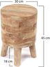 Hocker Novi Teak Massivholz, rund naturfarben Bild 2