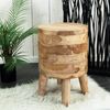 Hocker Novi Teak Massivholz, rund naturfarben Bild 3