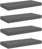 Bücherregal Wand 4 pcs, Schweberegale, Wandregal Hochglanz-Grau 50 x 23 x 3,8 cm MDF Bild 2