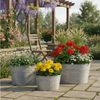 colourliving Blumentopf 3er Set Zinkwannen oval – Verzinkte Pflanzwannen aus Metall, Rustikale Pflanzwannen aus verzinktem Metall Bild 3