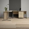 Dmora Schreibtisch Agerato, Mehrzweckschreibtisch, Bürotisch für PC, Eckschreibtisch, 230x200 h75 cm, Grau und Eiche Bild 2