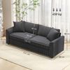 HOMCOM 3-Sitzer mit Zierkissen, Cordsofa, 212 cm breit, Couch 1 Teile, für Wohnzimmer, Schlafzimmer, Dunkelgrau Bild 3