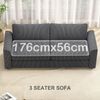 HOMCOM 3-Sitzer mit Zierkissen, Cordsofa, 212 cm breit, Couch 1 Teile, für Wohnzimmer, Schlafzimmer, Dunkelgrau Bild 4