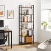 Vasagle Bücherregal mit 6 Ebenen, Holzspanplatte, Stahl, Braun/Schwarz, 66 x 30 x 186 cm Bild 2