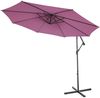 Ampelschirm Acerra, Sonnenschirm Sonnenschutz, Ø 3m neigbar, Polyester/Stahl 11kg ~ lavendel-rot mit Ständer Bild 2