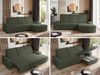 L-förmige Ecksofa mit gesteppter Sitzfläche und Rückenlehne, verstellbare Rückenkissen, Schlaffunktion und Bettkasten - MADRITO - Grün Boucle - rechte Seite Bild 2