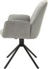 byLIVING Esszimmerstuhl 2er Set Blair / Webstoff grau / Gestell Metall schwarz / Sitzschale 360° drehbar / Esszimmerstuhl / Wohnzimmerstuhl / B 57, H 89, T 61 cm Bild 4