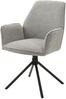 byLIVING Esszimmerstuhl 2er Set Blair / Webstoff grau / Gestell Metall schwarz / Sitzschale 360° drehbar / Esszimmerstuhl / Wohnzimmerstuhl / B 57, H 89, T 61 cm Bild 2