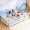 oyajia Kinderbett Bodenbett bis 200kg belastbar mit abnehmbarem Rausfallschutz, 90x200 cm (Bett mit Rausfallschutz Bettrahmen aus Kiefer), Rausfallschutz & Lattenrost Bild 4