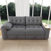HAUSS SPOLE Schlafsofa Teddyplüsch 3-Sitzer Sofa Chaiselongue mit Beistelltisch für Apartment, Relaxsofa mit zwei geräumige Fächer Unter den Sitzflächen 1 Teile, für Wohnzimmer, Schlafzimmer, Homeoffice, Entertainment Bild 2