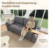 HAUSS SPOLE Schlafsofa Teddyplüsch 3-Sitzer Sofa Chaiselongue mit Beistelltisch für Apartment, Relaxsofa mit zwei geräumige Fächer Unter den Sitzflächen 1 Teile, für Wohnzimmer, Schlafzimmer, Homeoffice, Entertainment Bild 4