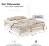 Holzbett 160x200 mit Matratze Doppelbett Holz Natur Bett Massiv Palettenbett Bettgestell Holzbettrahmen Lattenrost Bild 3
