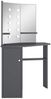 vidaXL Eck-Schminktisch mit LED-Lichterkette grau, 111 x 54 x 141,5 cm Bild 3