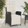 vidaXL Gartensessel mit Fußteil 2 Stk. Verstellbar Schwarz Poly Rattan 365288 Bild 3